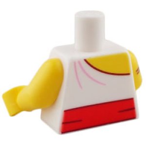 画像2: トルソー(ドレス ホワイト・サッシュ レッド/ブレスレット) (2)