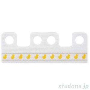 スカートクロス・4ホール・Length 10mm（ホワイト・グレー ライン/アヒル)