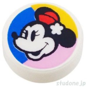 ラウンド1x1タイル（ミニーマウス）