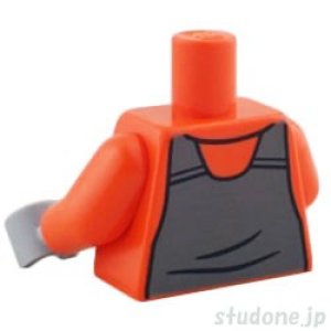 画像2: トルソー（オーバーオール ダークブルーイッシュグレー・シャツ レディッシュオレンジ） (2)