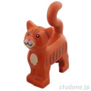 猫・TYPE2・ヘッド ホール（ダークオレンジ/ストライプパターン）