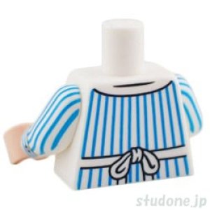 画像2: トルソー（ピンストライプ シャツ ブルー・ボウ/エプロン） (2)