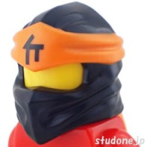 忍者頭巾・TYPE4（ブラック/オレンジ・アジアンシンボル・コール）