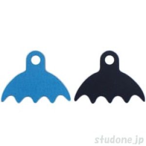 ケープ クロス・スカロップ　5ポイント/1ホール（ダークアジュール/ブラック）
