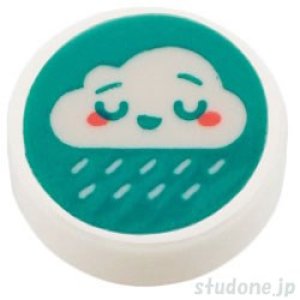 ラウンド1x1タイル（クラウド フェイス/レイン）
