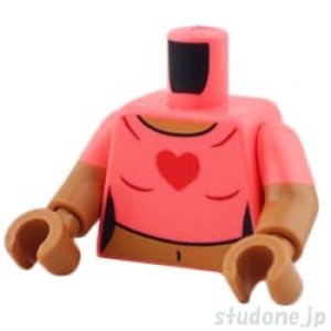 トルソー（クロップトップ コーラル・ハート パターン）