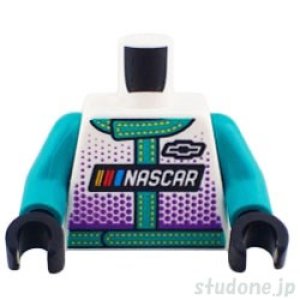 トルソー（レーシング スーツ ホワイト・ダークターコイズ トリム/ダークパープル ドット/NASCAR/シボレー）