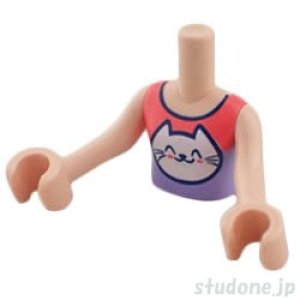 ミニドール/トルソー（ライトフレッシュ・トップ コーラル/ラベンダー キャットヘッド）