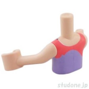 画像2: ミニドール/トルソー（ライトヌガー・トップ コーラル/ラベンダー キャットヘッド） (2)