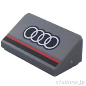 30°スロープ 1x2x2/3（ダークブルーイッシュグレー・Audi Logo レッド/ブラック ストライプ）