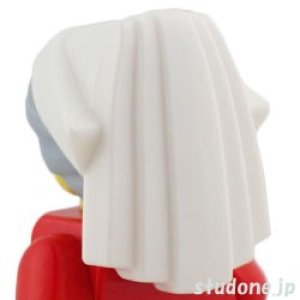 画像2: ヘア（ライトブルーイッシュグレー・ナース キャップ ホワイト） (2)