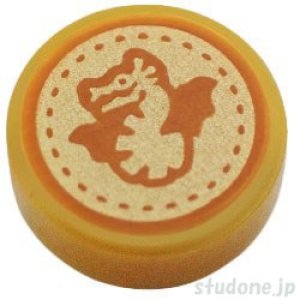 ラウンド1x1タイル（ドラゴン パターン）