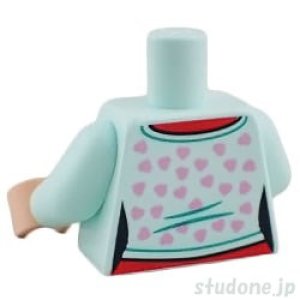 画像2: トルソー（カーディガンセーター ライトアクア・ハート パターン/ジッパー） (2)