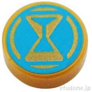 画像1: ラウンド1x1タイル（砂時計・ミディアムアジュール） (1)