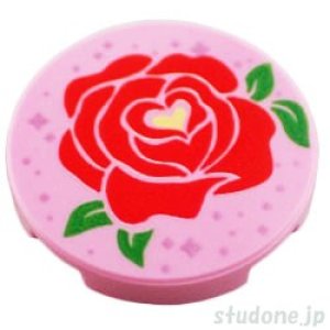 画像1: ラウンド2x2タイル（レッド ローズ） (1)