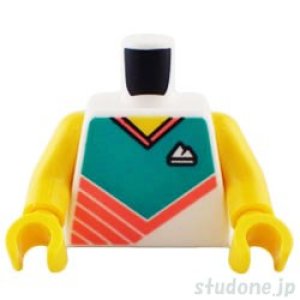 画像1: トルソー（スポーツ シャツ ホワイト・ダークターコイズ パネル/コーラル ストライプ） (1)