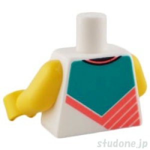 画像2: トルソー（スポーツ シャツ ホワイト・ダークターコイズ パネル/コーラル ストライプ） (2)