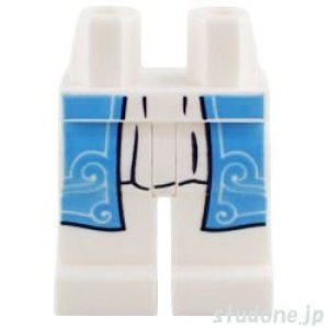 画像1: レッグ（ホワイト・ローブエンド ミディアムブルー スワール） (1)