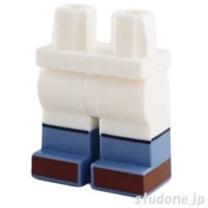 画像1: レッグ（ホワイト・ブーツ サンドブルー/レディッシュブラウン） (1)