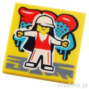 画像1: 2x2タイル（アルバムカバー・女の子/キャップ/タンクトップ） (1)