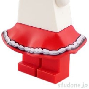 画像1: プラスチック スカート（レッド・ホワイト/ライトブルーイッシュグレー ファー トリム） (1)