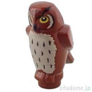 画像1: フクロウ・プリント（レディッシュブラウン） (1)