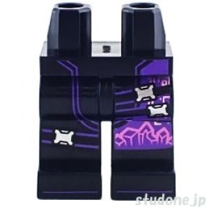 画像1: レッグ（ブラック・3バックル/ダークパープル パターン） (1)