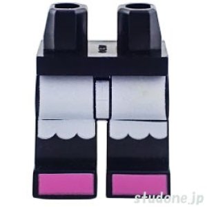 画像1: レッグ（ブラック・スカート ホワイト/トゥ ダークピンク） (1)