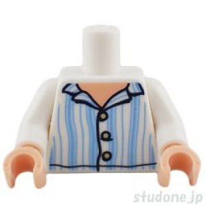 画像1: トルソー（パジャマ ホワイト・ストライプ ブライトライトブルー） (1)