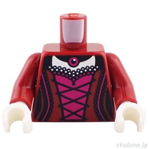 画像1: トルソー（ドレス ボディス ダークレッド・ブラックトリム/レース/マゼンタパネル） (1)