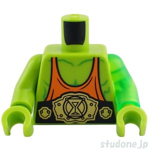 画像1: トルソー（タンクトップ オレンジ・マッスル ライム/レスリングベルト） (1)