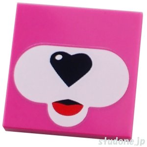 画像1: 2x2タイル（ダークピンク・テディベア ファイス） (1)