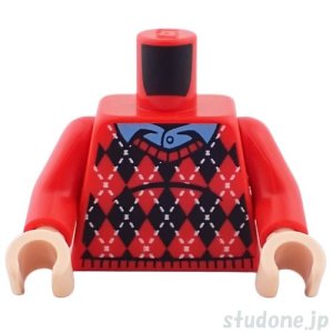 画像1: トルソー（ニットアーガイルセーター レッド・シャツ カラー/ミディアムブルー） (1)