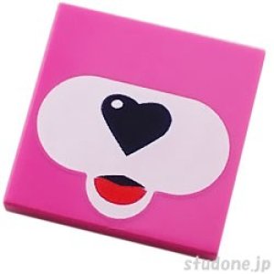 画像1: 2x2タイル（ダークピンク・テディベア ファイス） (1)