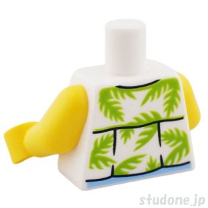 画像2: トルソー（ノースリーブトップ ホワイト・ラヤシの葉 パターン/ネックレス） (2)