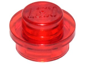 画像1: ◆100個セット◆丸1x1プレート（トランスレッド） (1)