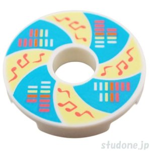 画像1: ラウンド2x2タイル/センターホール（音符/イコ​​ライザー バー） (1)