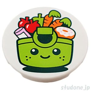 画像1: ラウンド3x3タイル（バスケット フェイス・野菜/ボトル/ドーナツ） (1)