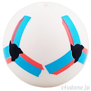 画像1: サッカーボール・TYPE2（コーラル/ミディアムアジュール・ジオメトリック パターン） (1)