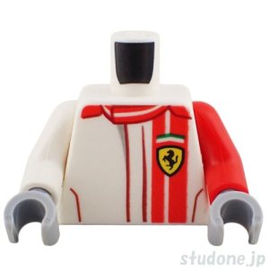 画像1: トルソー（レーススーツ ホワイト/レッド ストライプ・フェラーリ） (1)