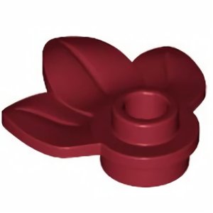 画像1: 三枚葉1x1（ダークレッド） (1)