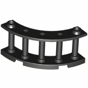 画像1: 湾曲フェンス4x4x2・2スタッド（ブラック） (1)