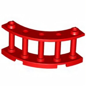 画像1: 湾曲フェンス4x4x2・2スタッド（レッド） (1)