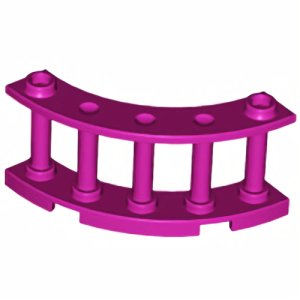 画像1: 湾曲フェンス4x4x2・2スタッド（マジェンタ） (1)