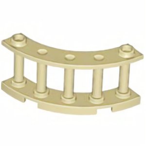 画像1: 湾曲フェンス4x4x2・2スタッド（タン） (1)