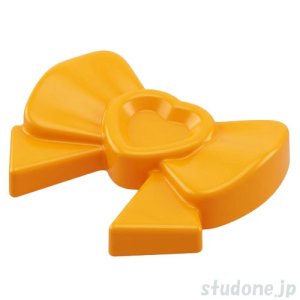 画像1: フレンズ・ヘアーリボン/ハート・ピン（ブライトライトオレンジ） (1)