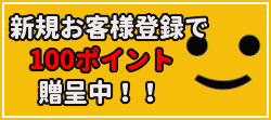 新規お客様登録で100ポイント発行中