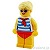 LEGO レゴ ミニフィグ 女性 - 水着 ポニーテール サングラス  パーツ 部品 正面画像