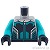 LEGO レゴ アクセサリー トルソー（レーシング スーツ フラットシルバー・ダークターコイズ/ブラック パネル） パーツ 部品 正面画像