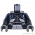 LEGO レゴ アクセサリー トルソー（レーシング スーツ ブラック・ホワイト パネル/PAGANI） パーツ 部品 正面画像